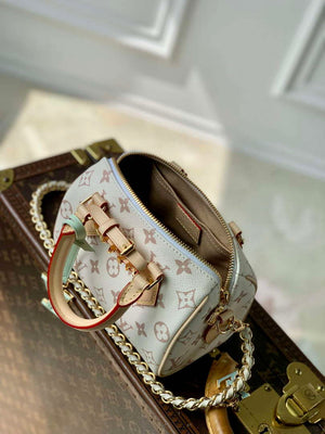 LV M24606 Louis Vuitton SPEEDY 18 LV&I Monogram Dune Coated Canvas Bag Beige - Default Title - View 9