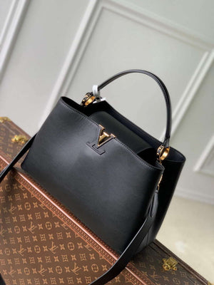 LV M24607 Louis Vuitton Capucines GM Souple Handbag Black - Default Title - View 1