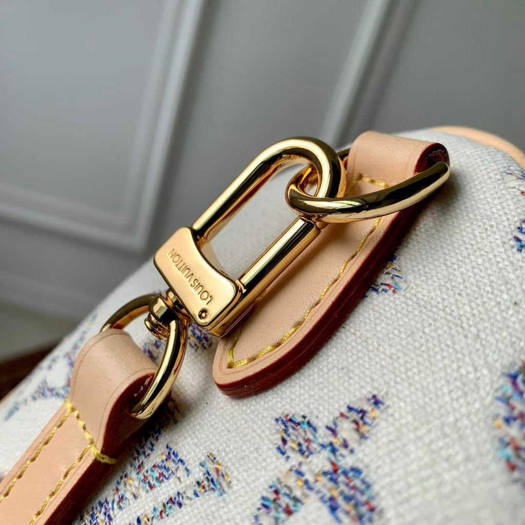 LV M24709 Louis Vuitton Speedy Bandouliere 20 Handbag Multicolor Beige