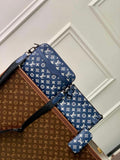 LV M24753 Louis Vuitton Trio Messenger Bag Ink Blue/White