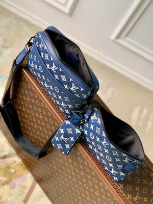 LV M24753 Louis Vuitton Trio Messenger Bag Ink Blue/White - Default Title - View 9