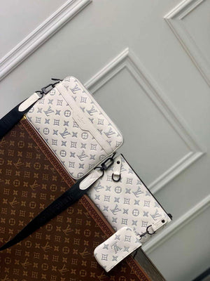 LV M24754 Louis Vuitton Trio Messenger Bag White/Navy Blue - Default Title - View 1