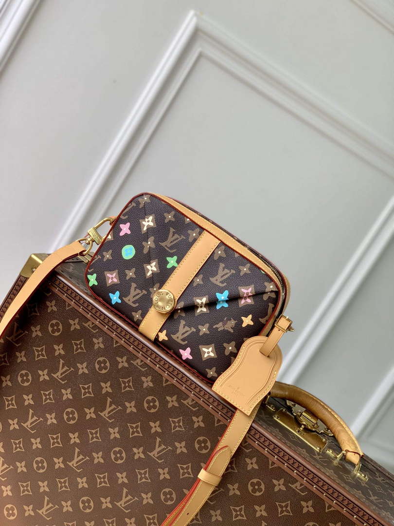 LV M24820 Louis Vuitton Envelope Messenger Cross-body Bag Chocolate - Default Title - View 1