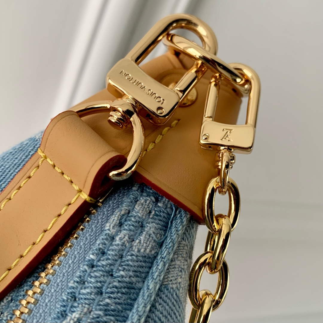 LV M24846 Louis Vuitton Loop Bag Sky Blue Monogram denim - Default Title - View 7