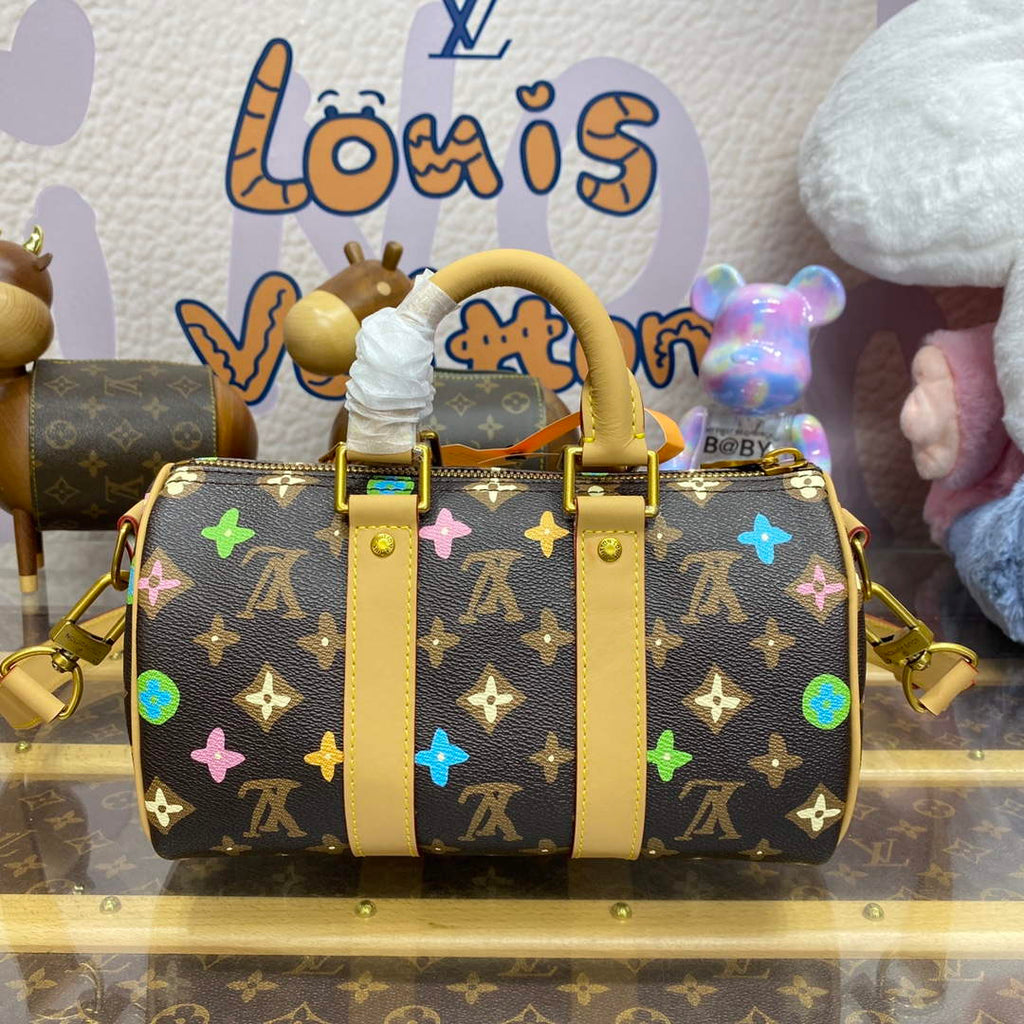LV M24849 Louis Vuitton Keepall Bandouliere 25 Bag Chocolate