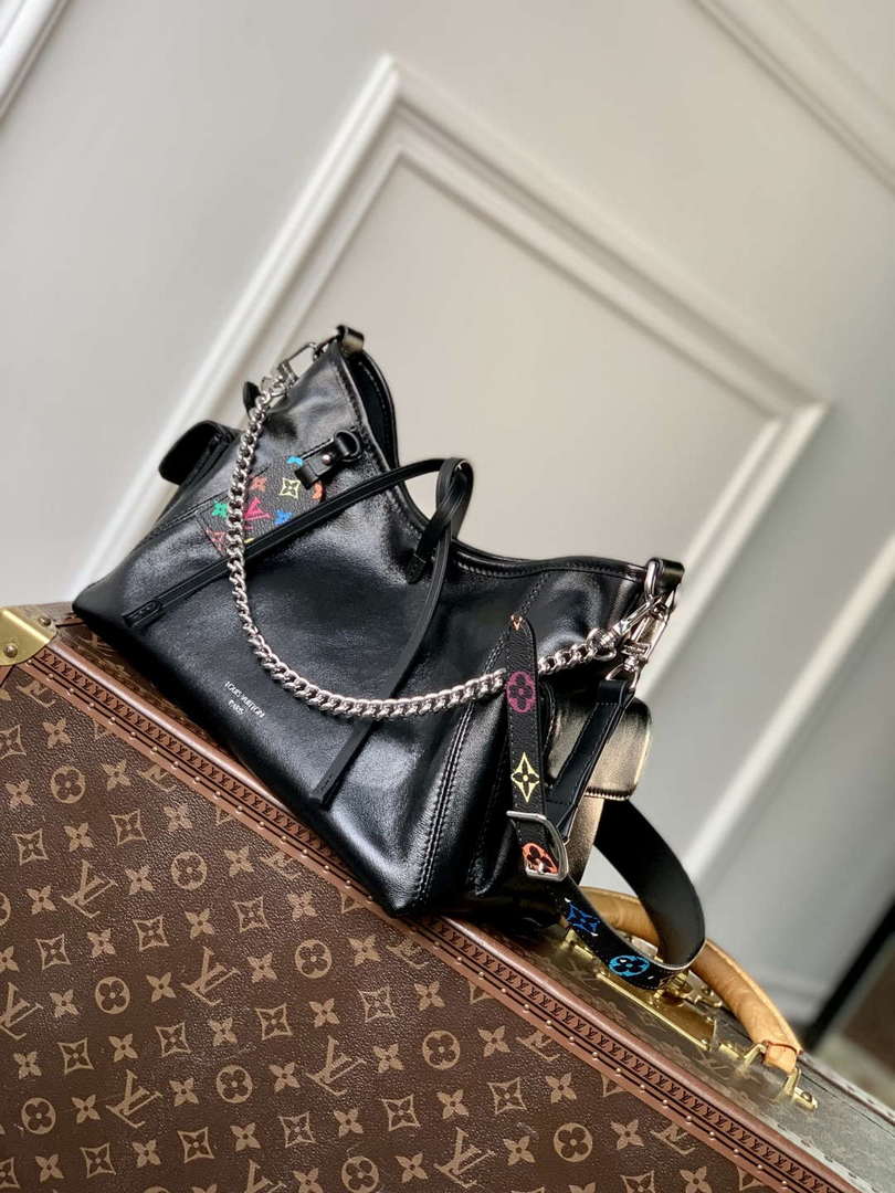 LV M24861 Louis Vuitton LV x TM CarryAll Vibe PM Handbag Black