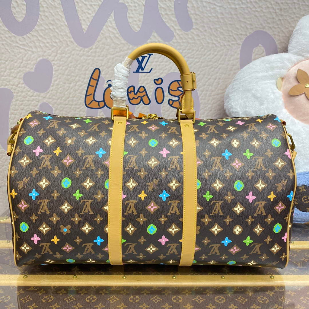 LV M24901 Louis Vuitton Keepall Bandouliere  50 Travel Bag Chocolate