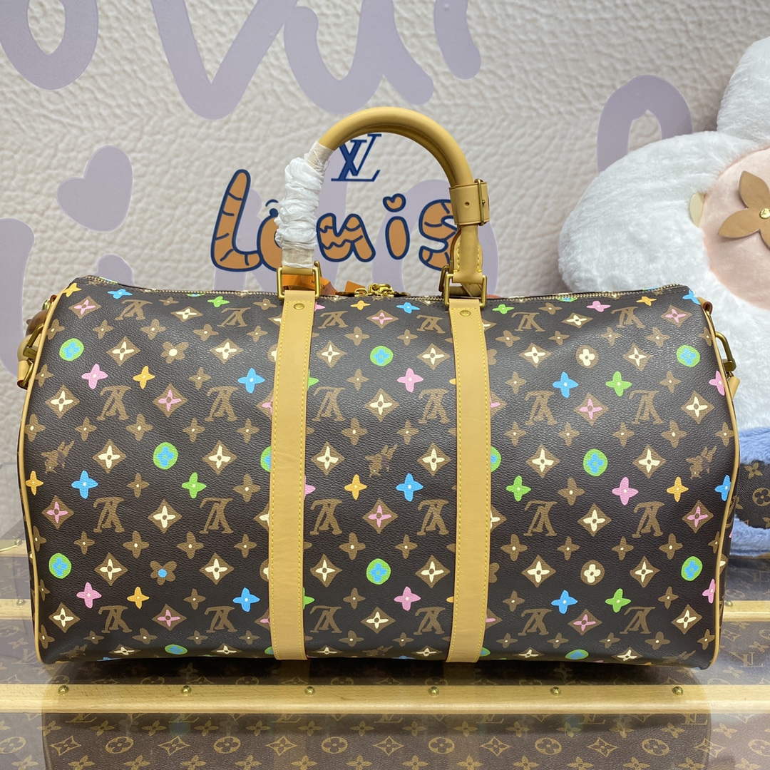 LV M24901 Louis Vuitton Keepall Bandouliere  50 Travel Bag Chocolate
