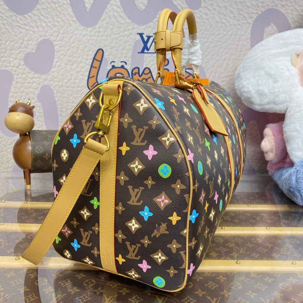 LV M24901 Louis Vuitton Keepall Bandouliere  50 Travel Bag Chocolate