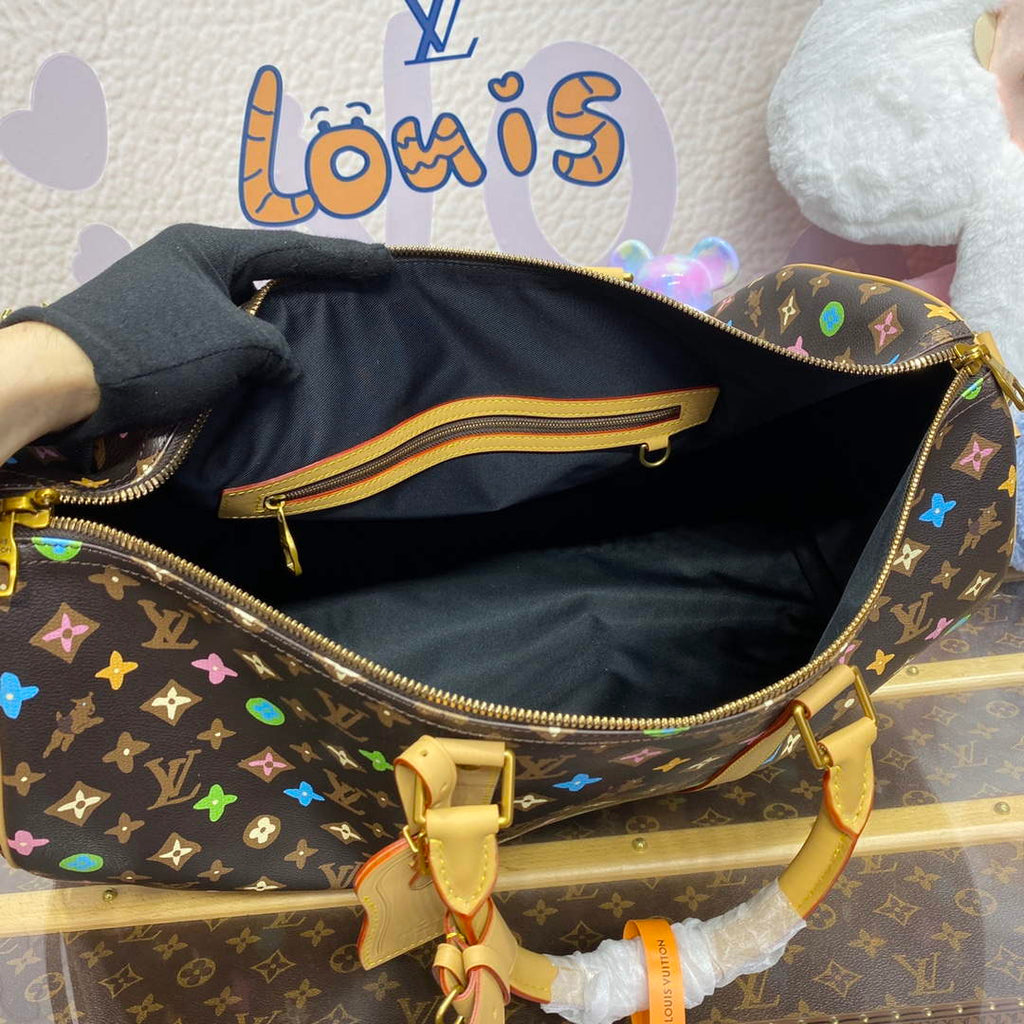 LV M24901 Louis Vuitton Keepall Bandouliere  50 Travel Bag Chocolate