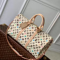 LV M24901 Louis Vuitton Keepall Bandouliere 50 Travel Bag White Multicolor - Default Title - View 1