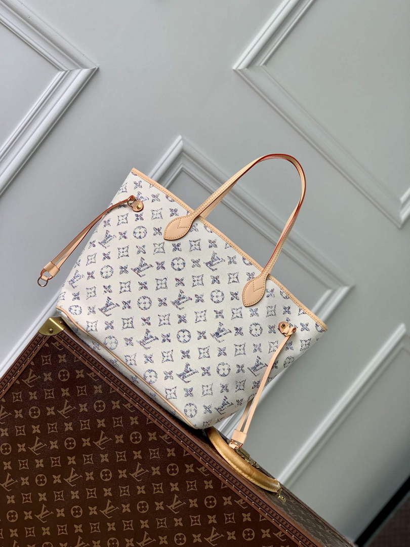 LV M24905 Louis Vuitton Neverfull MM Bag Multicolor Beige