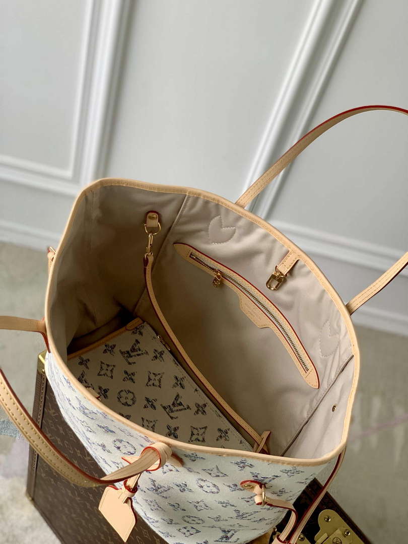 LV M24905 Louis Vuitton Neverfull MM Bag Multicolor Beige - Default Title - View 9