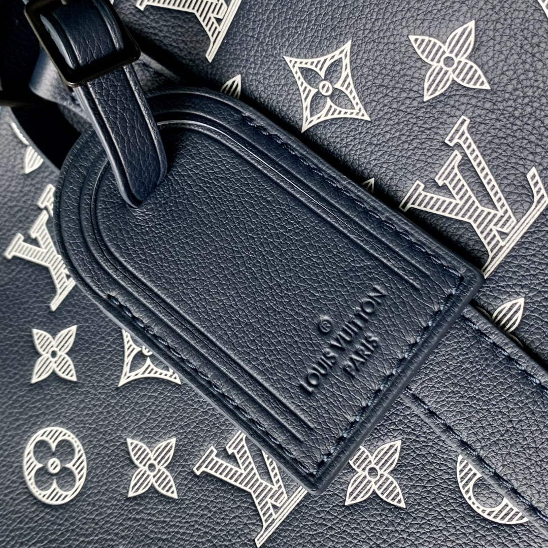 LV M24953 Louis Vuitton Keepall Bandouliere 50 Travel Bag Ink Blue/White