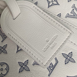 LV M24954 Louis Vuitton Keepall Bandouliere 50 Travel Bag White/Navy Blue - Default Title - View 5