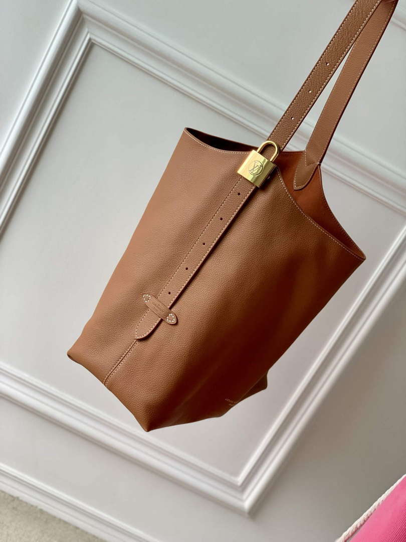 LV M24974 Louis Vuitton Low Key Hobo MM Handbag Cognac Brown - Default Title - View 3