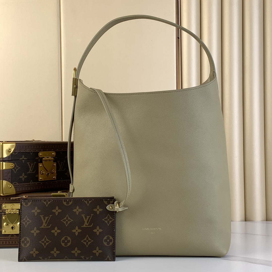 LV M24988 Louis Vuitton Low Key Hobo MM Handbag Green - Default Title - View 1