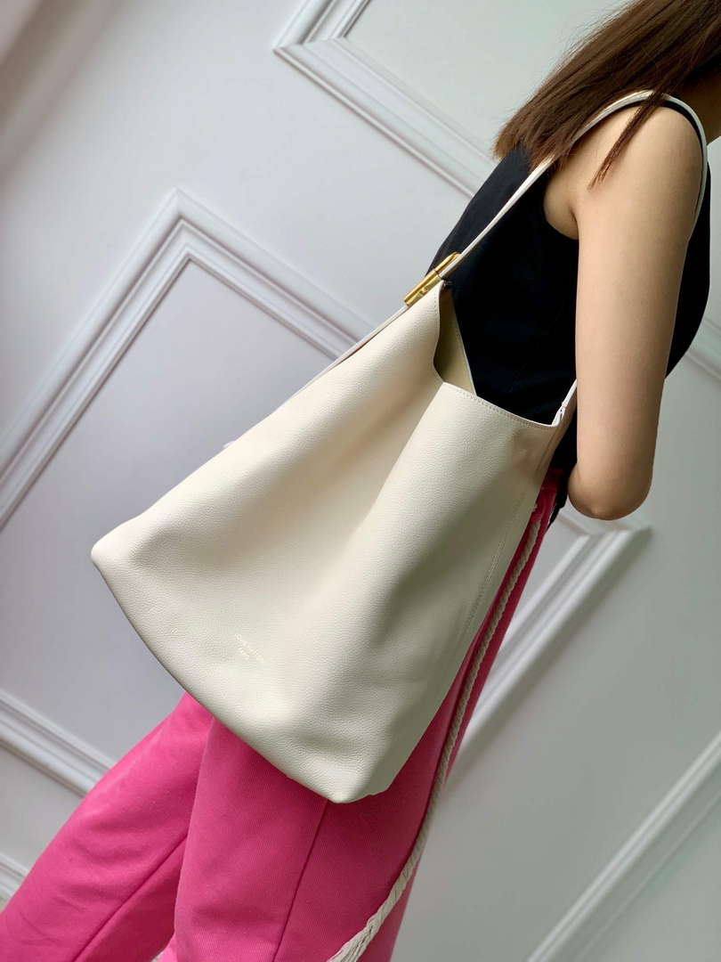 LV M25022 Louis Vuitton Low Key Hobo MM Handbag Limestone Gray - Default Title - View 1