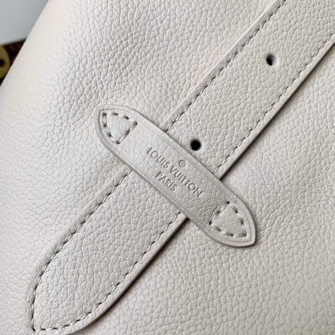 LV M25022 Louis Vuitton Low Key Hobo MM Handbag Limestone Gray - Default Title - View 5
