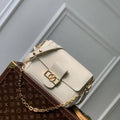 LV M25050 Louis Vuitton Dauphine Soft MM Bag White
