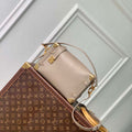 LV M25072 Louis Vuitton Side Trunk MM Handbag Taupe - Default Title - View 1