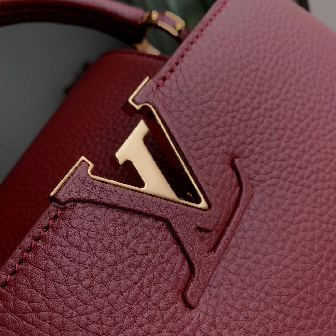 LV M25128 Louis Vuitton Capucines BB Handbag Griotte Red - Default Title - View 5