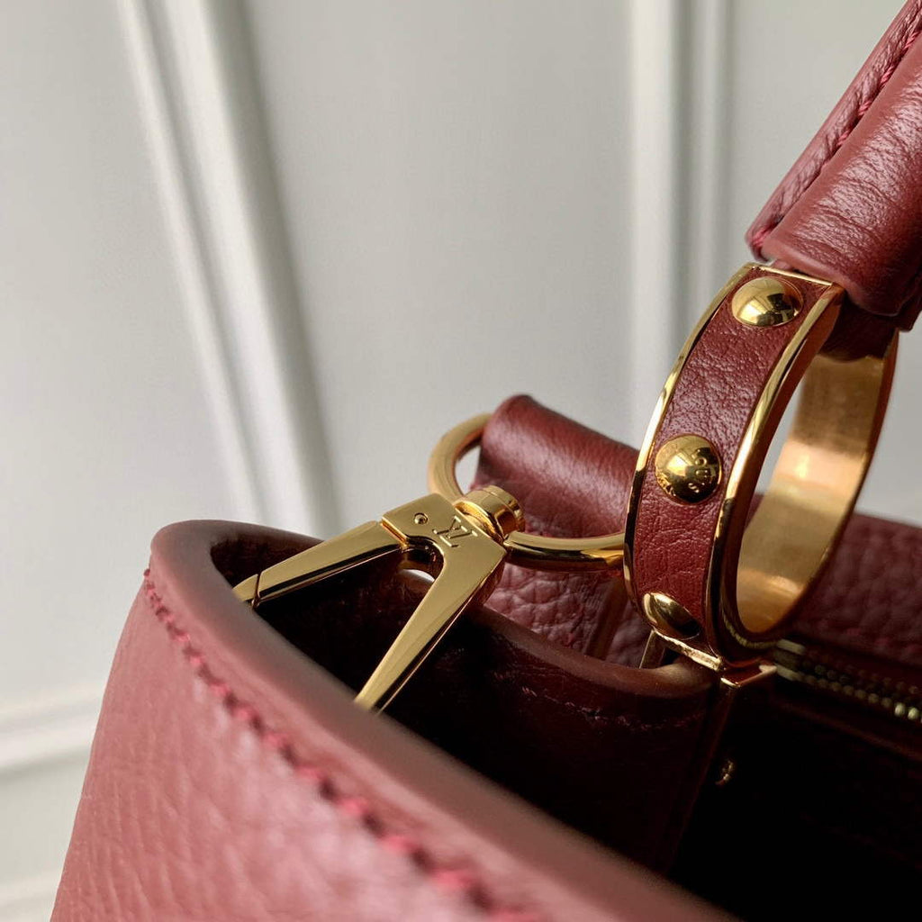 LV M25128 Louis Vuitton Capucines BB Handbag Griotte Red