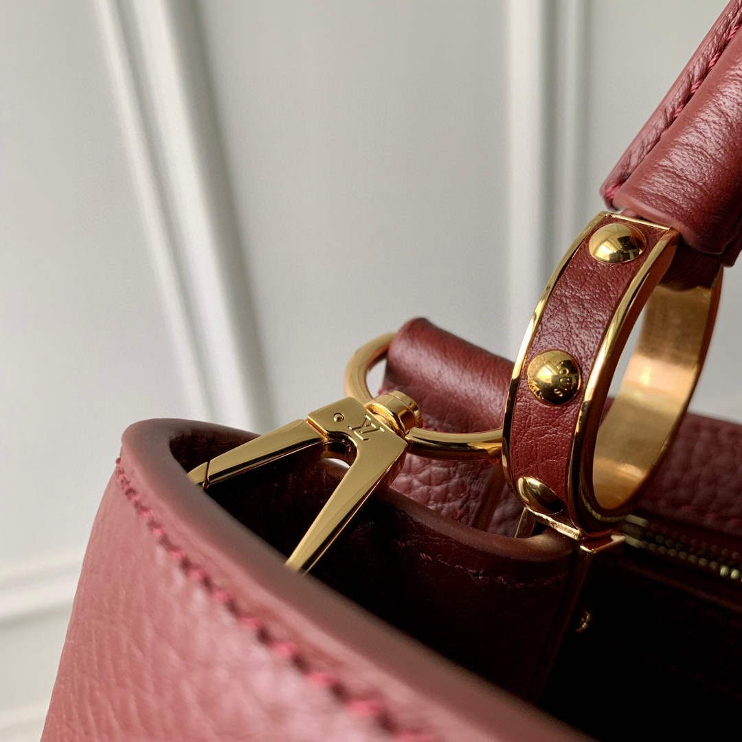 LV M25128 Louis Vuitton Capucines BB Handbag Griotte Red - Default Title - View 7