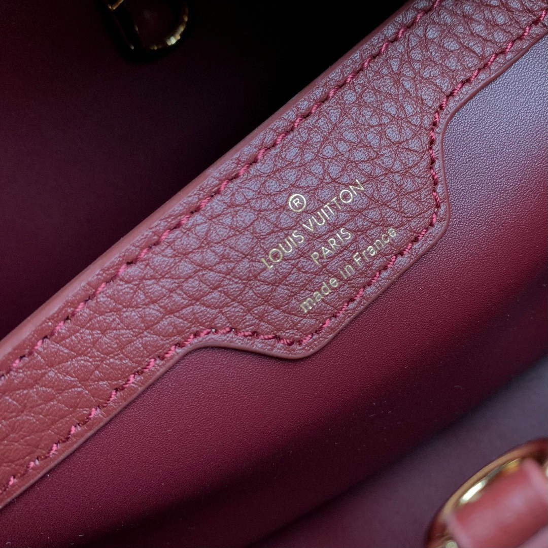 LV M25128 Louis Vuitton Capucines BB Handbag Griotte Red - Default Title - View 9