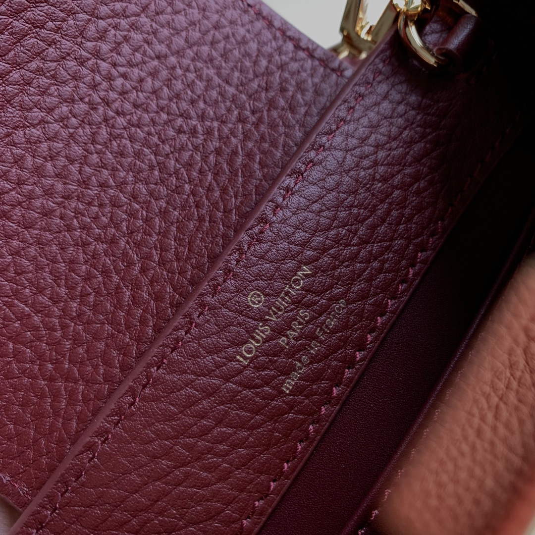 LV M25128 Louis Vuitton Capucines Mini Handbag Griotte Red - Default Title - View 8