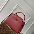 LV M25128 Louis Vuitton Capucines MM Handbag Griotte Red - Default Title - View 1