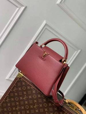 LV M25128 Louis Vuitton Capucines MM Handbag Griotte Red - Default Title - View 3