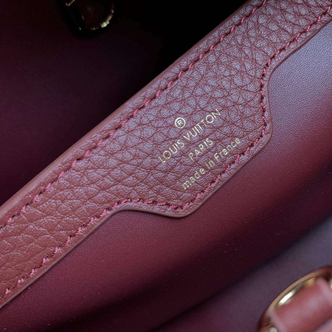 LV M25128 Louis Vuitton Capucines MM Handbag Griotte Red - Default Title - View 9