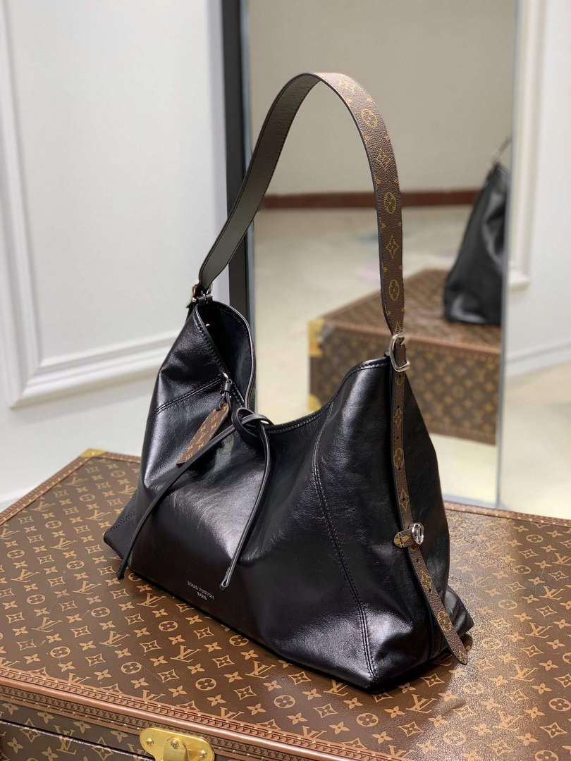 LV M25143 Louis Vuitton CarryAll Dark MM Handbag Black - Default Title - View 3
