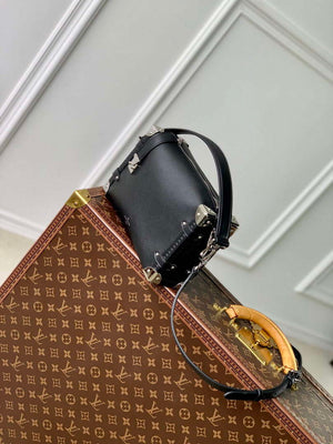 LV M25160 Louis Vuitton Side Trunk MM Handbag Black - Default Title - View 2