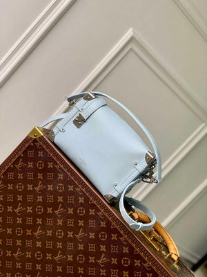 LV M25160 Louis Vuitton Side Trunk MM Handbag Olympe Blue - Default Title - View 1