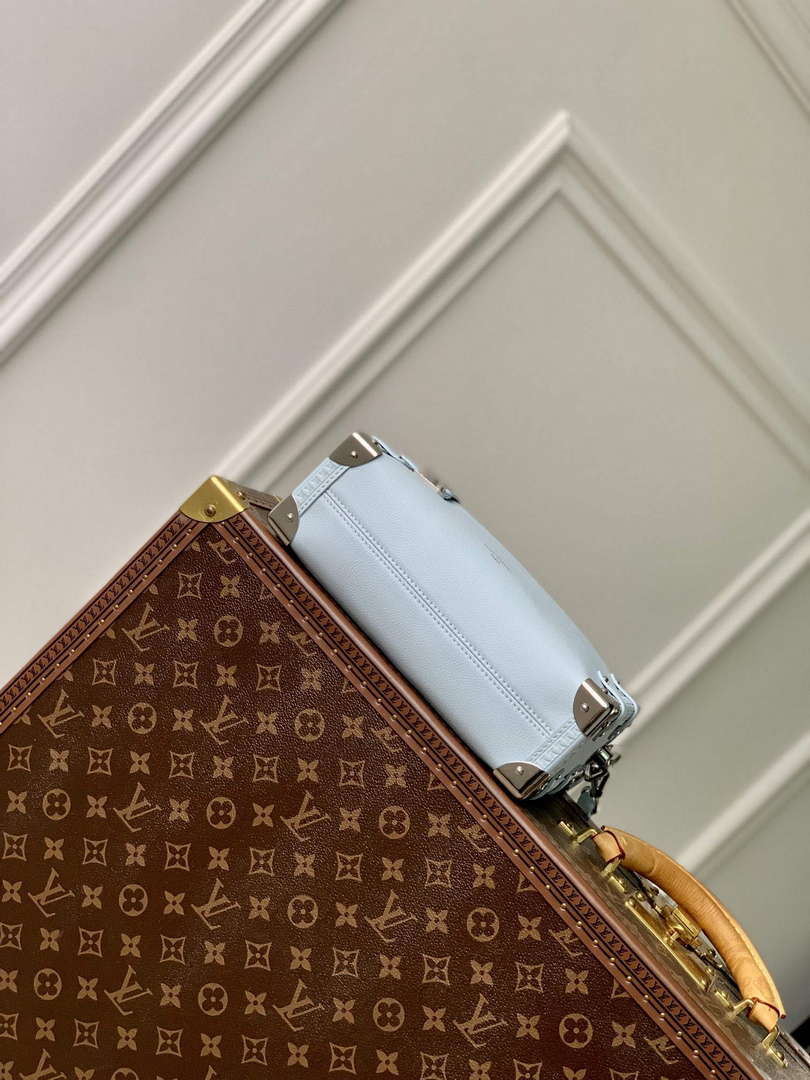 LV M25160 Louis Vuitton Side Trunk MM Handbag Olympe Blue