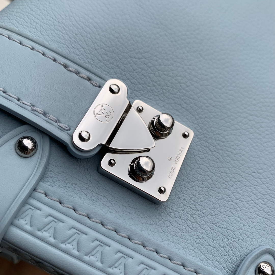 LV M25160 Louis Vuitton Side Trunk MM Handbag Olympe Blue - Default Title - View 6