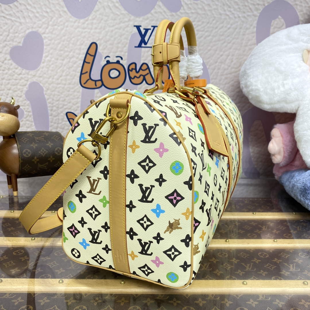LV M25233 Louis Vuitton Keepall Bandouliere 45 Travel Bag Vanilla - Default Title - View 3