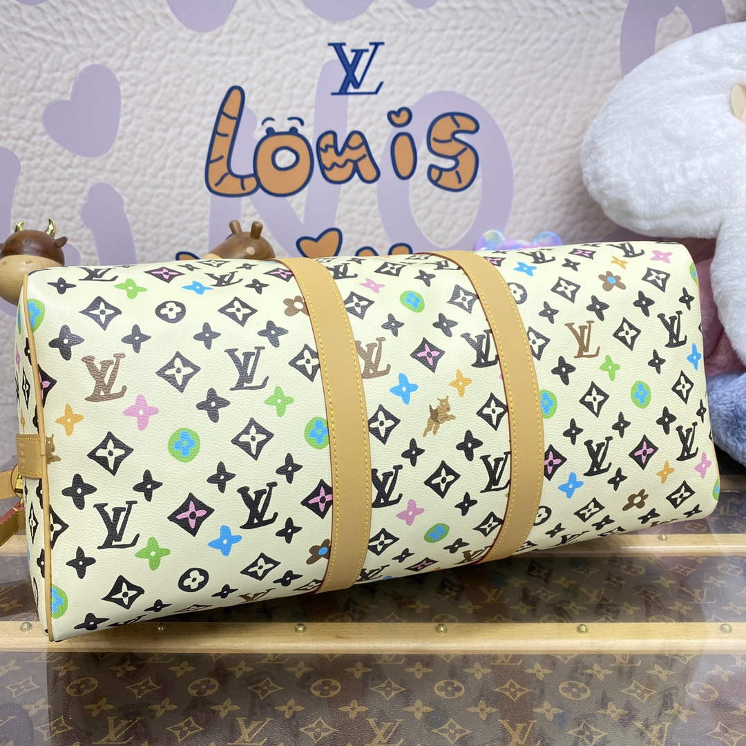 LV M25233 Louis Vuitton Keepall Bandouliere 45 Travel Bag Vanilla - Default Title - View 4