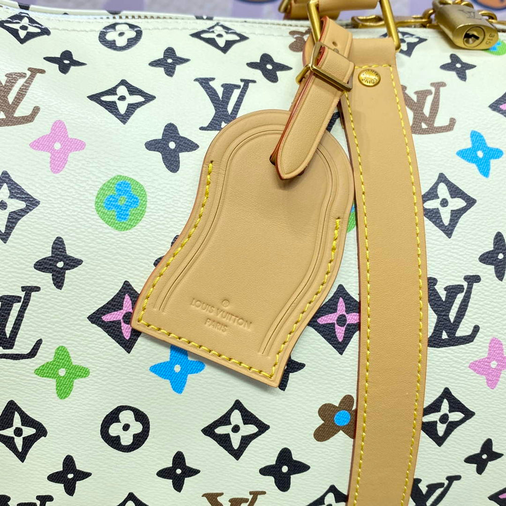 LV M25233 Louis Vuitton Keepall Bandouliere 45 Travel Bag Vanilla
