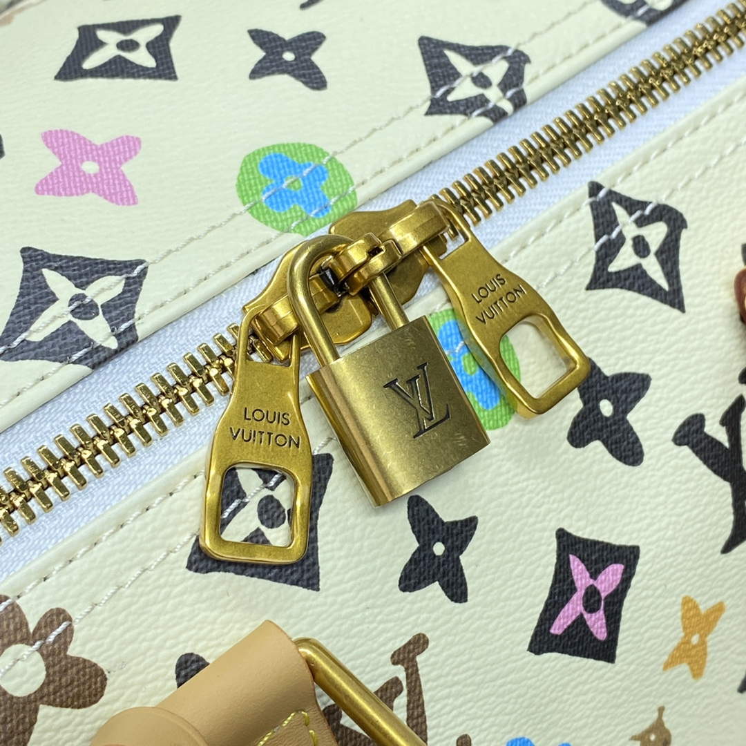 LV M25233 Louis Vuitton Keepall Bandouliere 45 Travel Bag Vanilla