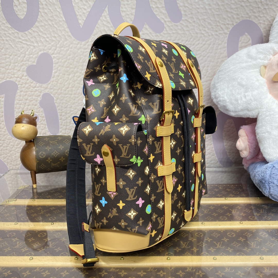 LV M25240 Louis Vuitton Christopher MM Backpack Chocolate - Default Title - View 3