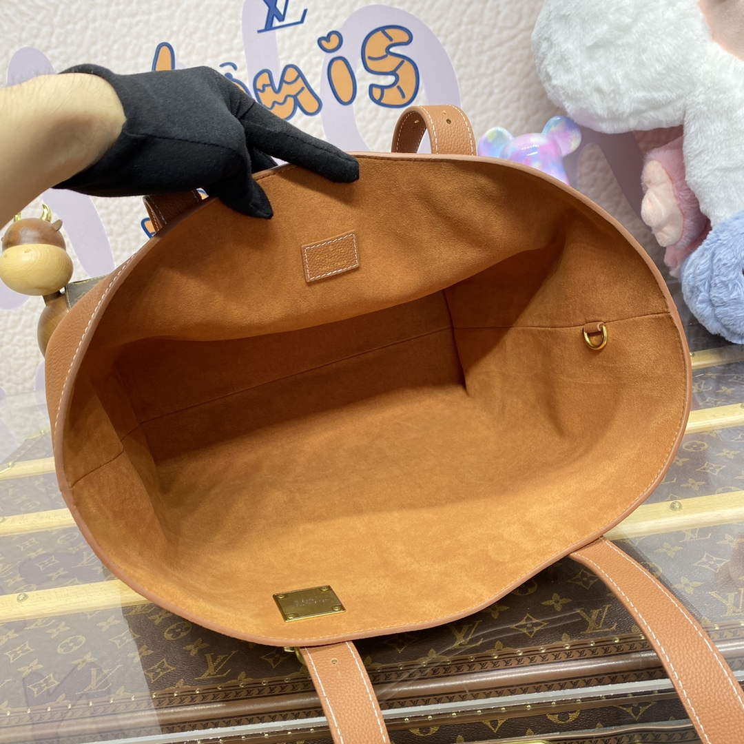 LV M25342 Louis Vuitton Low Key Cabas MM Bag Cognac Brown