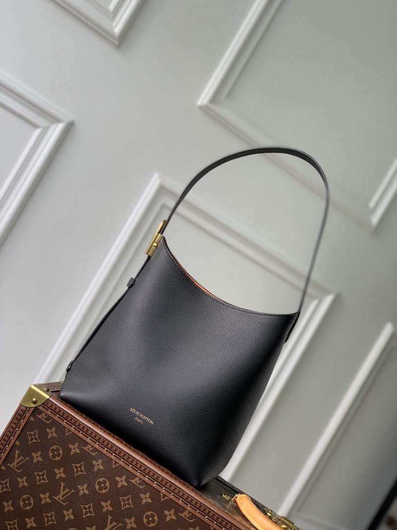LV M25352 Louis Vuitton Low Key Hobo PM Bag Black - Default Title - View 1