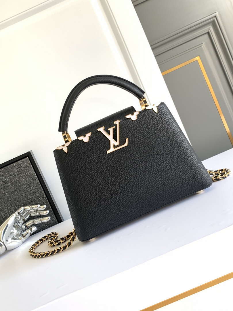 LV M25404 Louis Vuitton Capucines BB Bag Black - Default Title - View 1