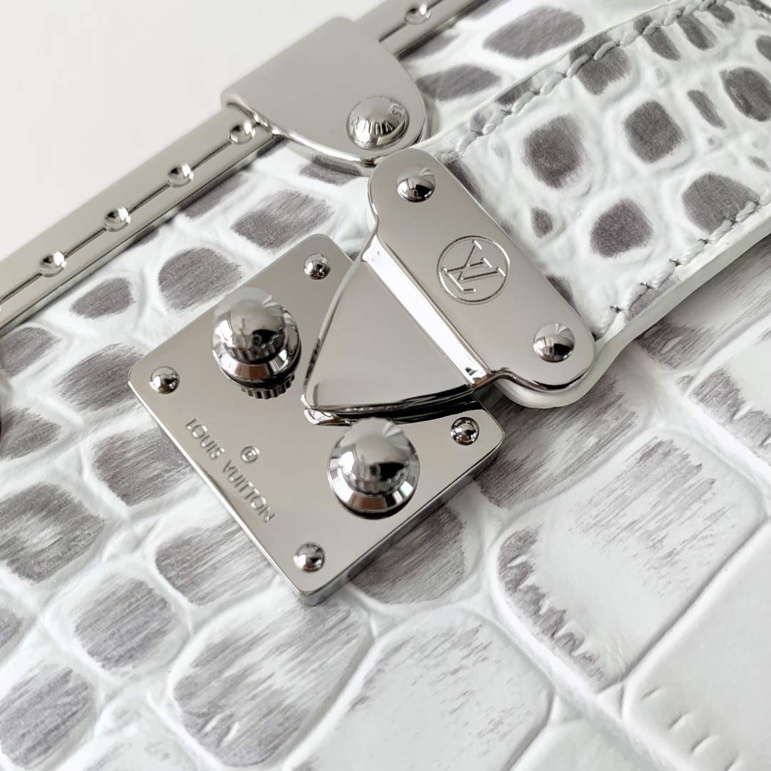 LV M25445 Louis Vuitton Slim Trunk Bag Crocodile Pattern White - Default Title - View 5