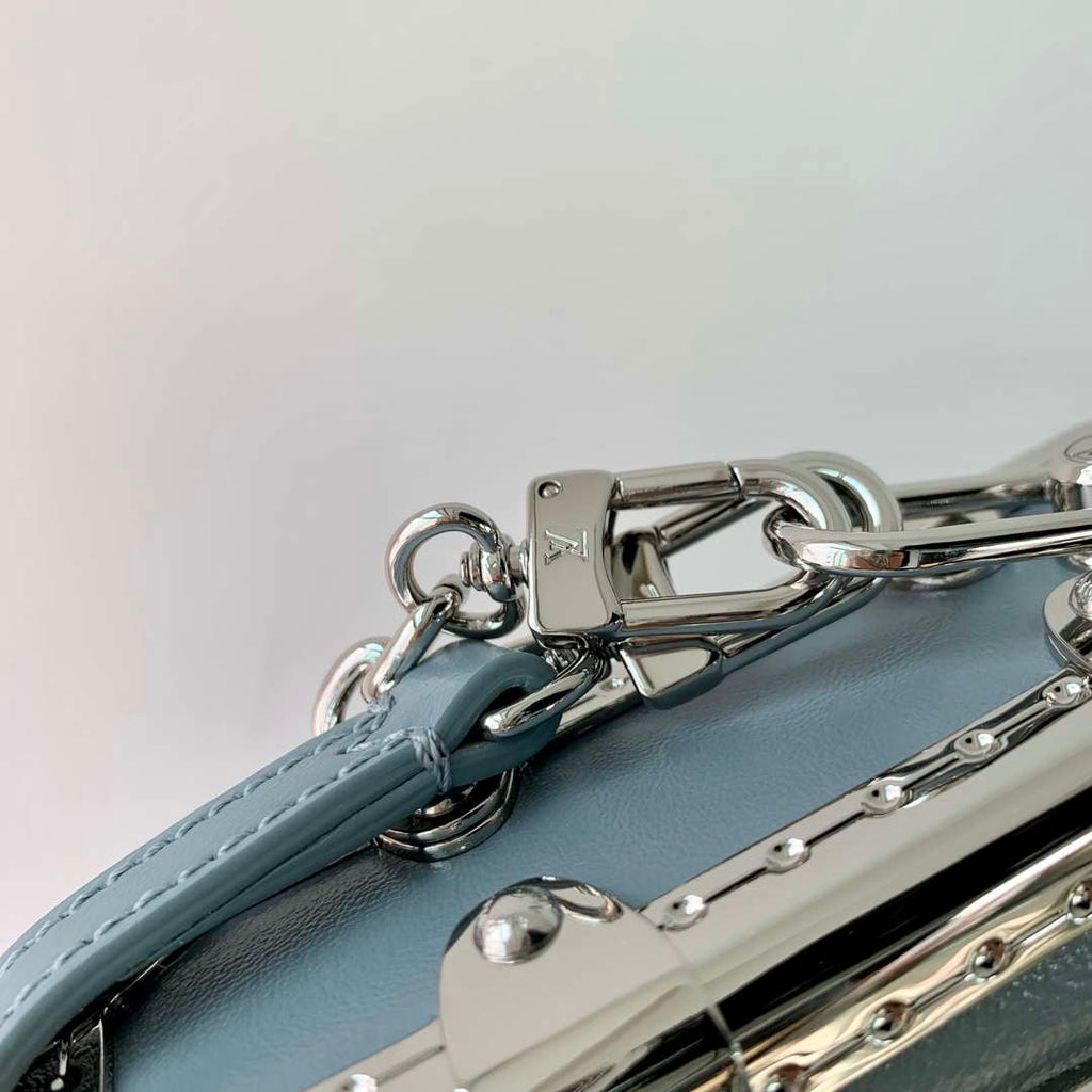 LV M25445 Louis Vuitton Slim Trunk Bag Gray Blue