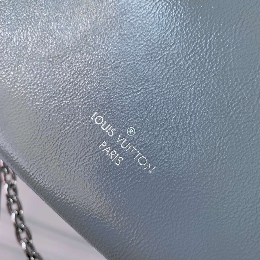 LV M25445 Louis Vuitton Slim Trunk Bag Gray Blue