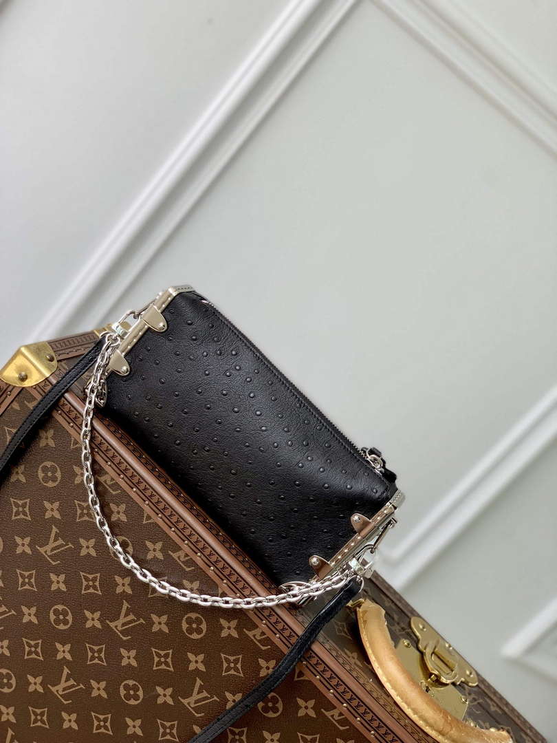 LV M25445 Louis Vuitton Slim Trunk Bag Ostrich Pattern Black - Default Title - View 3